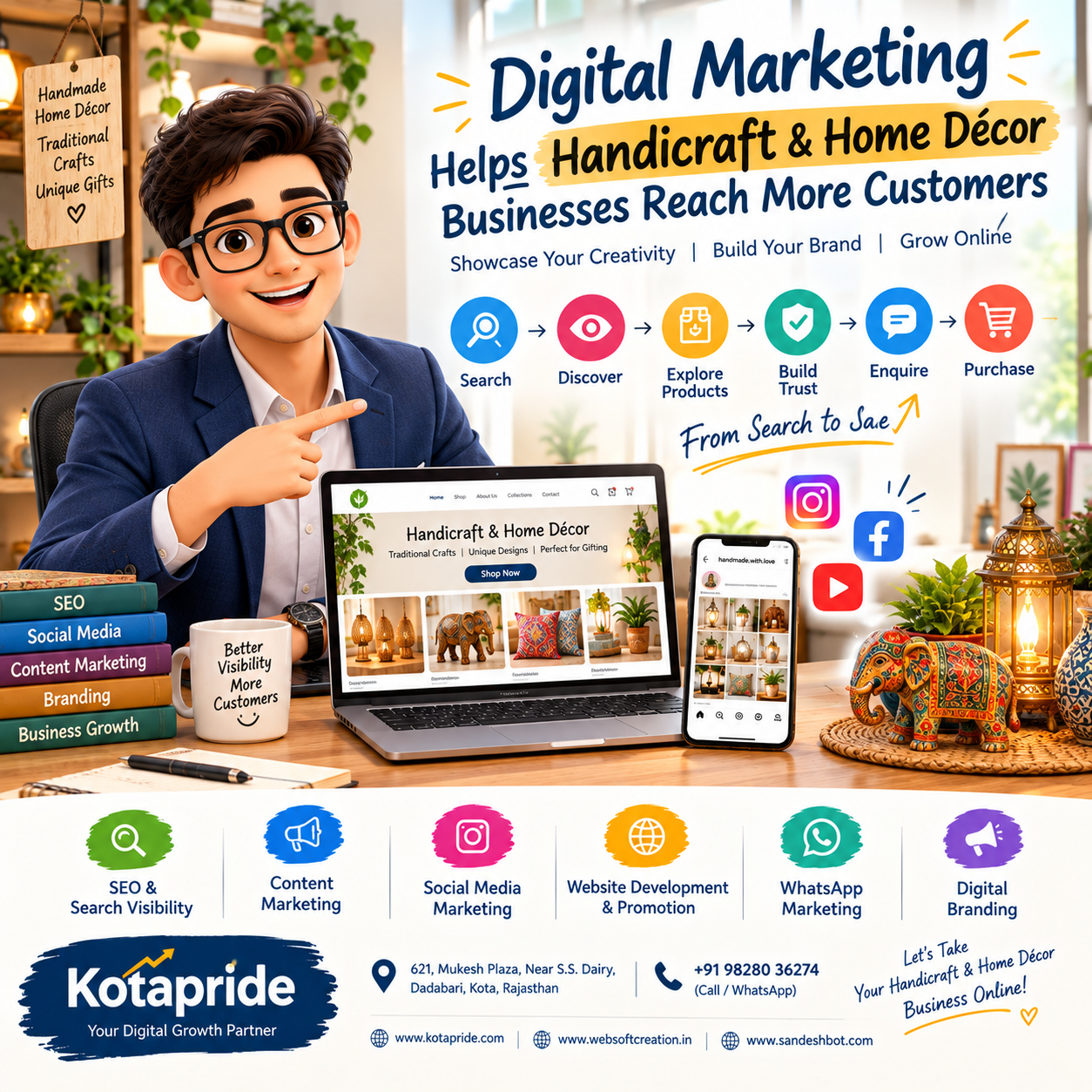 Digital Marketing for Handicraft and Home Décor Businesses: SEO, Social Media and Online Growth